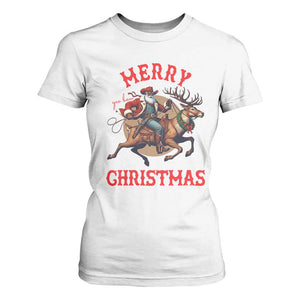 Black Santa Claus T Shirt For Women African American Cowboy Christmas - Print Your Wear