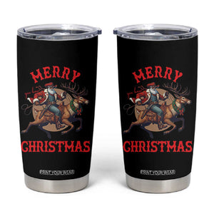 Black Santa Claus Tumbler Cup African American Cowboy Christmas - Print Your Wear