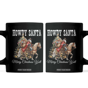 Black Santa Christmas Coffee Mug African American Western Cowboy TS14 Black Print Your Wear