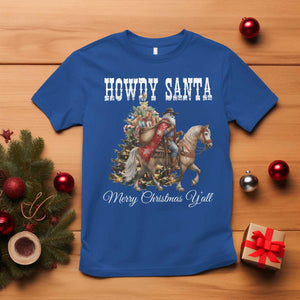 Black Santa Christmas T Shirt African American Western Cowboy TS14 Royal Blue Print Your Wear