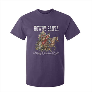 Black Santa Christmas T Shirt For Kid African American Western Cowboy - Print Your Wear