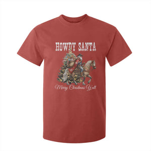 Black Santa Christmas T Shirt For Kid African American Western Cowboy - Print Your Wear