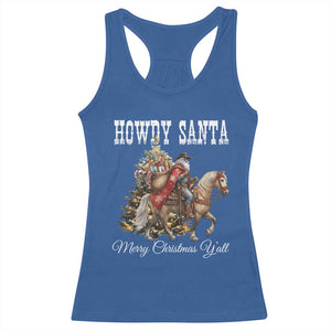 Black Santa Christmas Racerback Tank Top African American Western Cowboy - Print Your Wear