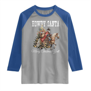 Black Santa Christmas Raglan Shirt African American Western Cowboy TS14 Sport Gray Royal Print Your Wear