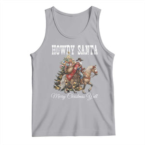 Black Santa Christmas Tank Top African American Western Cowboy TS14 Athletic Heather Print Your Wear