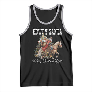 Black Santa Christmas Tank Top African American Western Cowboy TS14 Black Athletic Heather Print Your Wear