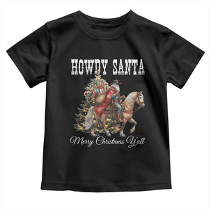 Black Santa Christmas Toddler T Shirt African American Western Cowboy TS14 Black Print Your Wear
