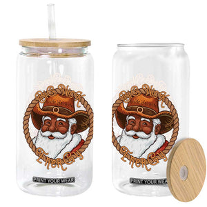 Black Santa Christmas Glass Can Big Nick Energy TS14 Print Your Wear