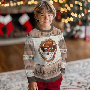 Black Santa Xmas Ugly Christmas Sweater Big Nick Energy TS14 Mocha Mousse Print Your Wear