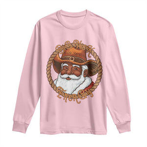 Black Santa Christmas Long Sleeve Shirt Big Nick Energy TS14 Light Pink Print Your Wear