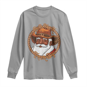 Black Santa Christmas Long Sleeve Shirt Big Nick Energy TS14 Sport Gray Print Your Wear