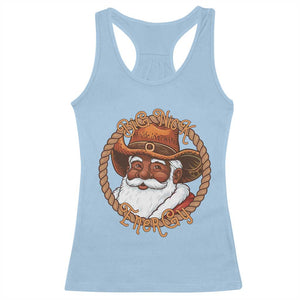 Black Santa Christmas Racerback Tank Top Big Nick Energy TS14 Light Blue Print Your Wear