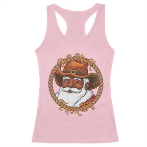 Black Santa Christmas Racerback Tank Top Big Nick Energy TS14 Light Pink Print Your Wear