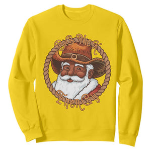Black Santa Christmas Sweatshirt Big Nick Energy TS14 Daisy Print Your Wear