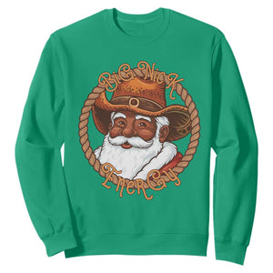 Black Santa Christmas Sweatshirt Big Nick Energy TS14 Irish Green Print Your Wear
