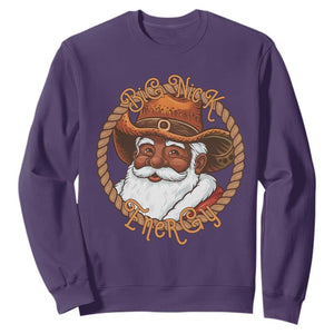 Black Santa Christmas Sweatshirt Big Nick Energy TS14 Purple Print Your Wear