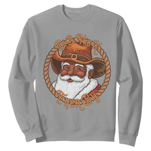 Black Santa Christmas Sweatshirt Big Nick Energy TS14 Sport Gray Print Your Wear
