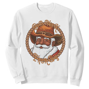 Black Santa Christmas Sweatshirt Big Nick Energy TS14 White Print Your Wear