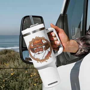 Black Santa Christmas Tumbler With Handle Big Nick Energy TS14 Print Your Wear