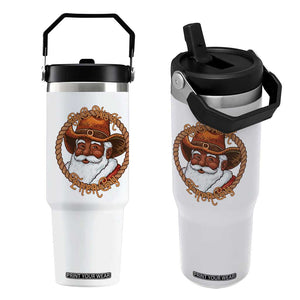 Black Santa Christmas Flip Straw Tumbler Big Nick Energy TS14 One Size: 30 oz White Print Your Wear