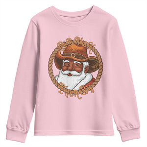 Black Santa Christmas Youth Sweatshirt Big Nick Energy TS14 Light Pink Print Your Wear