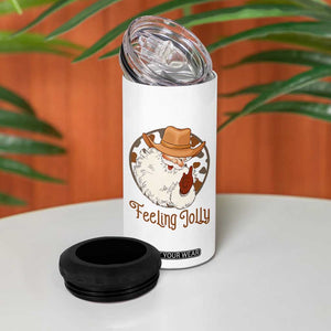 Black Cowboy Santa Christmas 4 in 1 Can Cooler Tumbler Feeling Jolly TS14 Print Your Wear