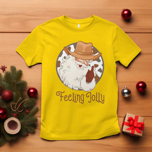 Black Cowboy Santa Christmas T Shirt Feeling Jolly TS14 Daisy Print Your Wear