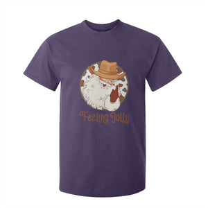 Black Cowboy Santa Christmas T Shirt For Kid Feeling Jolly TS14 Purple Print Your Wear
