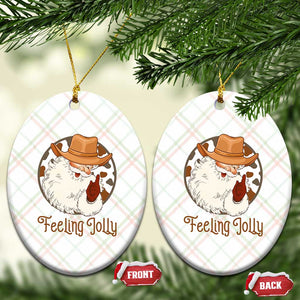Black Cowboy Santa Christmas Ceramic Ornament Feeling Jolly TS14 Print Your Wear