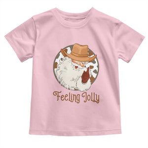 Black Cowboy Santa Christmas Toddler T Shirt Feeling Jolly TS14 Light Pink Print Your Wear