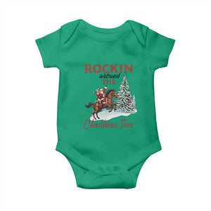 Cowboy Santa Western Christmas Baby Onesie Rockin Around The Xmas Tree TS14 Irish Green Print Your Wear