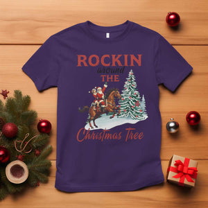 Cowboy Santa Western Christmas T Shirt Rockin Around The Xmas Tree TS14 Purple Print Your Wear