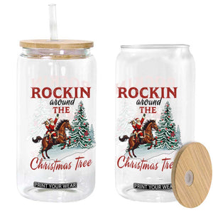 Cowboy Santa Western Christmas Glass Can Rockin Around The Xmas Tree TS14 Print Your Wear