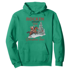 Cowboy Santa Western Christmas Hoodie Rockin Around The Xmas Tree TS14 Irish Green Print Your Wear