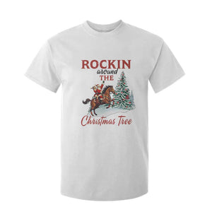 Cowboy Santa Western Christmas T Shirt For Kid Rockin Around The Xmas Tree TS14 White Print Your Wear