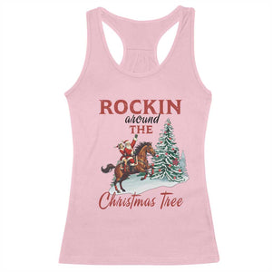 Cowboy Santa Western Christmas Racerback Tank Top Rockin Around The Xmas Tree TS14 Light Pink Print Your Wear