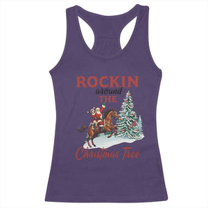 Cowboy Santa Western Christmas Racerback Tank Top Rockin Around The Xmas Tree TS14 Purple Print Your Wear