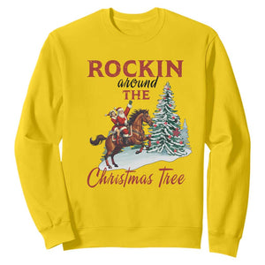 Cowboy Santa Western Christmas Sweatshirt Rockin Around The Xmas Tree TS14 Daisy Print Your Wear