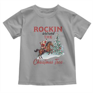 Cowboy Santa Western Christmas Toddler T Shirt Rockin Around The Xmas Tree TS14 Sport Gray Print Your Wear
