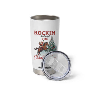 Cowboy Santa Western Christmas Tumbler Cup Rockin Around The Xmas Tree TS14 Print Your Wear