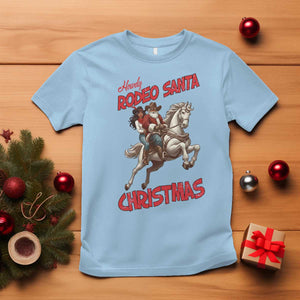 Black Cowboy Santa Christmas T Shirt African American Western TS14 Light Blue Print Your Wear