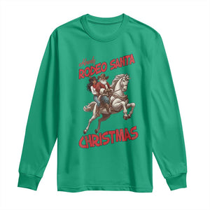 Black Cowboy Santa Christmas Long Sleeve Shirt African American Western - Print Your Wear