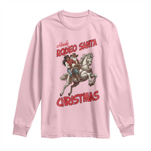 Black Cowboy Santa Christmas Long Sleeve Shirt African American Western TS14 Light Pink Print Your Wear