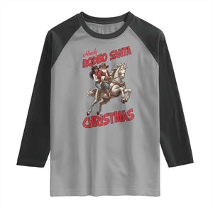 Black Cowboy Santa Christmas Raglan Shirt African American Western TS14 Sport Gray Black Print Your Wear