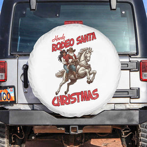 Black Cowboy Santa Christmas Spare Tire Cover African American Western TS14 No hole White Print Your Wear
