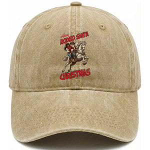 Black Cowboy Santa Christmas Washed Cotton Baseball Cap African American Western TS14 Washed Cap Universal Fit Khaki Print Your Wear
