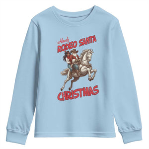Black Cowboy Santa Christmas Youth Sweatshirt African American Western TS14 Light Blue Print Your Wear