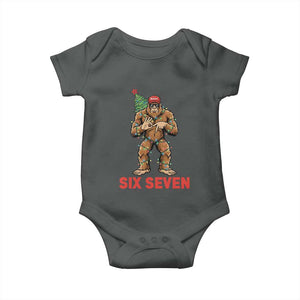 67 Six Seven Baby Onesie Funny Bigfoot Trump Support Christmas TS14 Dark Heather Print Your Wear