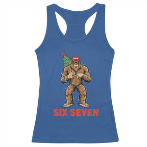 67 Six Seven Racerback Tank Top Funny Bigfoot Trump Support Christmas TS14 Royal Blue Print Your Wear