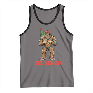67 Six Seven Tank Top Funny Bigfoot Trump Support Christmas TS14 Deep Heather Black Print Your Wear